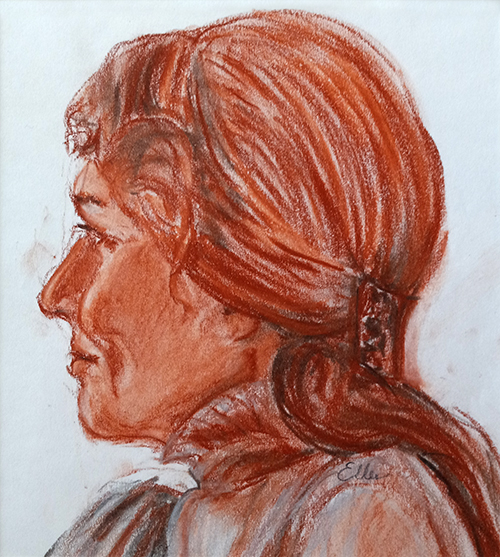 Ellen Lewis - A Sketch in Conte
